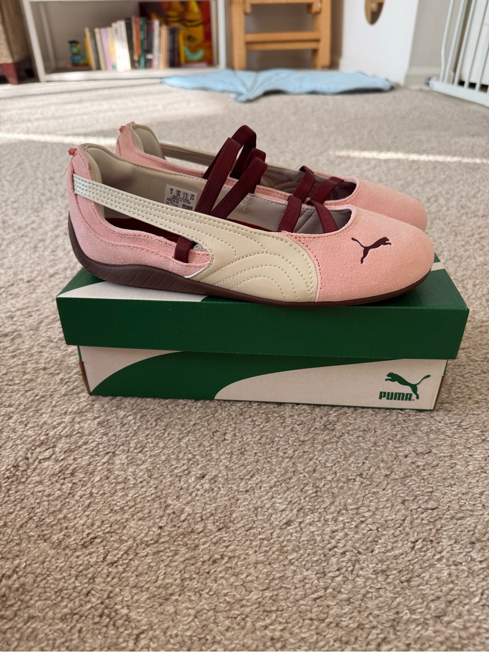 Puma Pink & Cream Girls Ballet-Style Mary Jane Shoes
